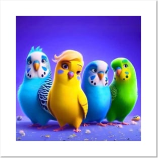 Australian parakeet love bird Posters and Art
